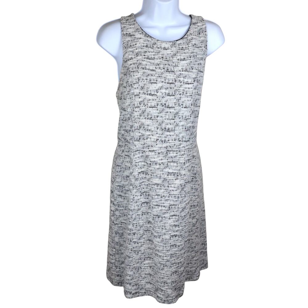 LOFT Tweed Fit & Flare Dress Women’s Size 12 Sleeveless Zip Back